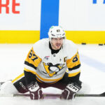 Crosby warming up as the Penguins try to make the NHL Playoffs